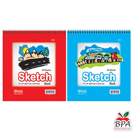 Bazic • "Sketch Pad" de espiral (tamaño 9" x 9")